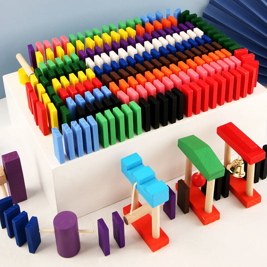  Rainbow Domino Building Set with 12 Bright Colors cashymart