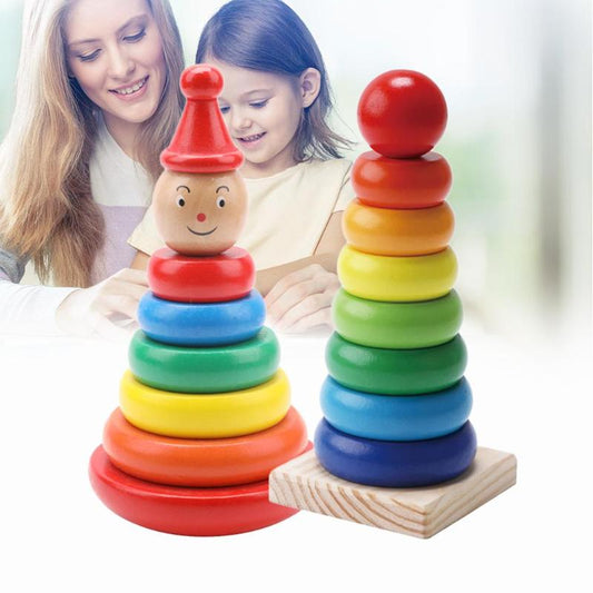  Educational Wooden Stacked Circle Toy cashymart
