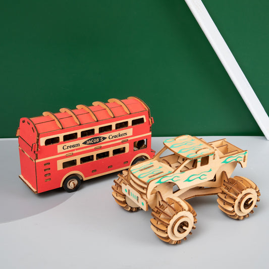  Wooden 3D Puzzle Car Educational Toy for Kids cashymart