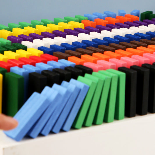 Rainbow Domino Building Set with 12 Bright Colors cashymart