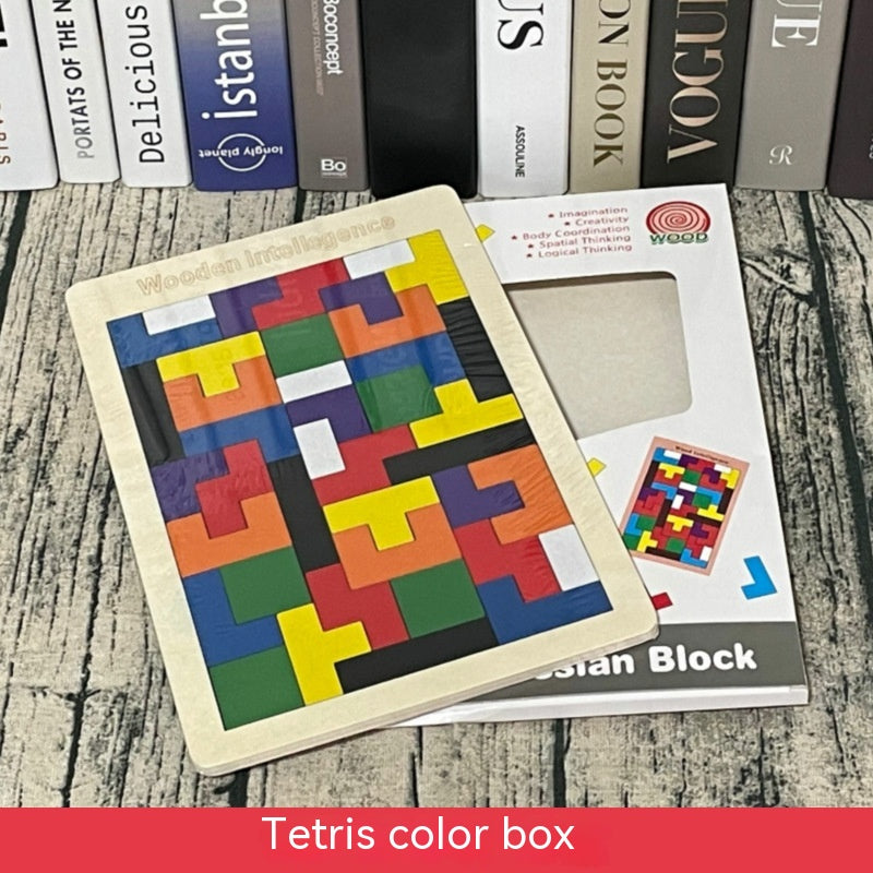  Wooden Tetris Puzzle Educational Toy for Kids cashymart