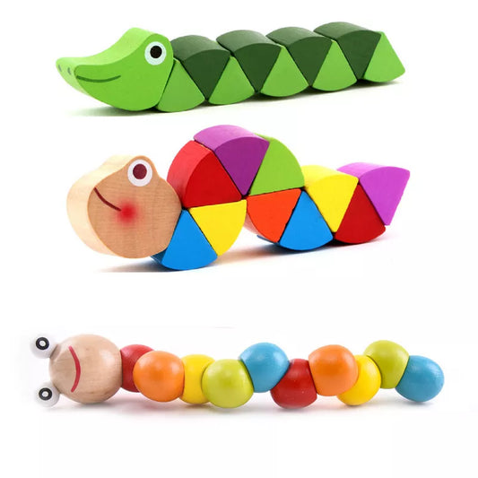  Colorful Wooden Worm Puzzles cashymart