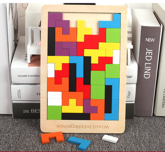  Wooden Tetris Puzzle Educational Toy for Kids cashymart