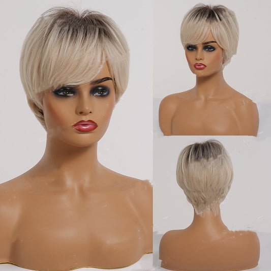  Blonde Ombre Wig with Bangs cashymart