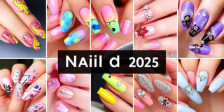 Variety of colorful nail art designs and techniques.