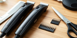 Close-up of high-quality hair beard clippers.