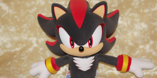 Plush toy of Shadow the Hedgehog in vibrant colors.