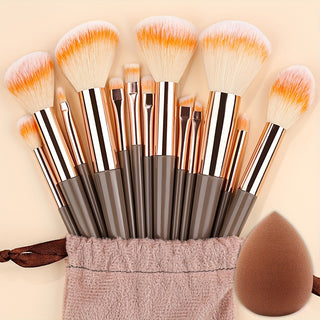  Fluffy Makeup Brush Set & Storage Bag cashymart