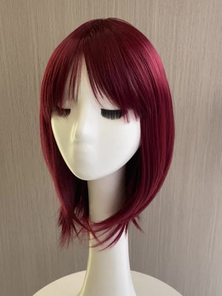  Wine Red Bangs Bob Wig cashymart