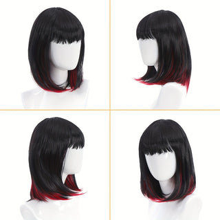  Wine Red Bangs Bob Wig cashymart