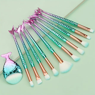  Mermaid Magic 11-Piece Colorful Makeup Brush Set cashymart