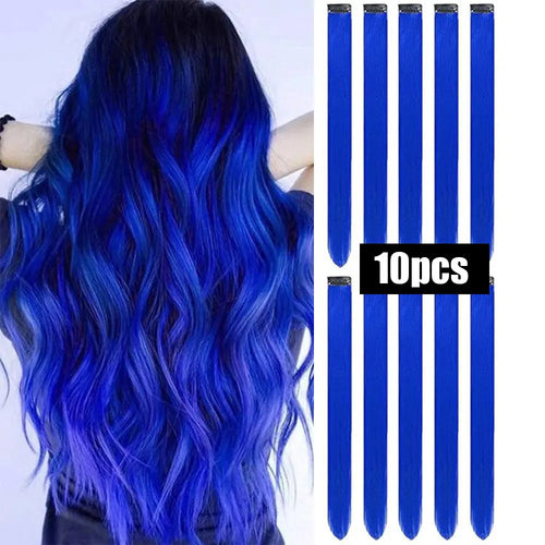  10 PCS Colored Hair Extensions Clips cashymart