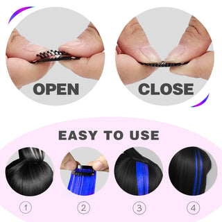  10 PCS Colored Hair Extensions Clips cashymart