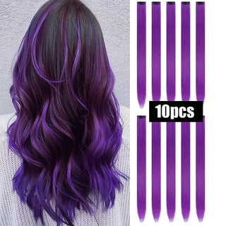  10 PCS Colored Hair Extensions Clips cashymart