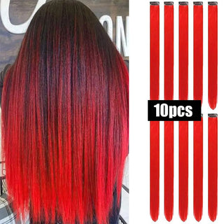  10 PCS Colored Hair Extensions Clips cashymart