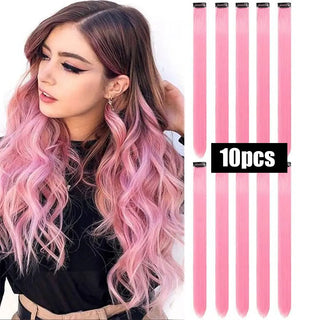  10 PCS Colored Hair Extensions Clips cashymart