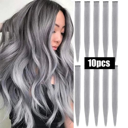  10 PCS Colored Hair Extensions Clips cashymart