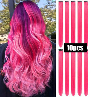  10 PCS Colored Hair Extensions Clips cashymart