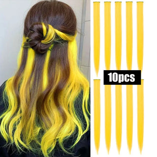  10 PCS Colored Hair Extensions Clips cashymart
