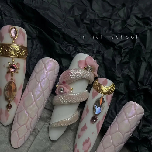  10 Pcs Handmade 3D Floral Press On Nails cashymart