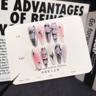  10 Pcs Metallic Glitter Press On Nails cashymart