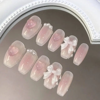  10 Pcs Pink Cat Eye Design Press On Nails cashymart