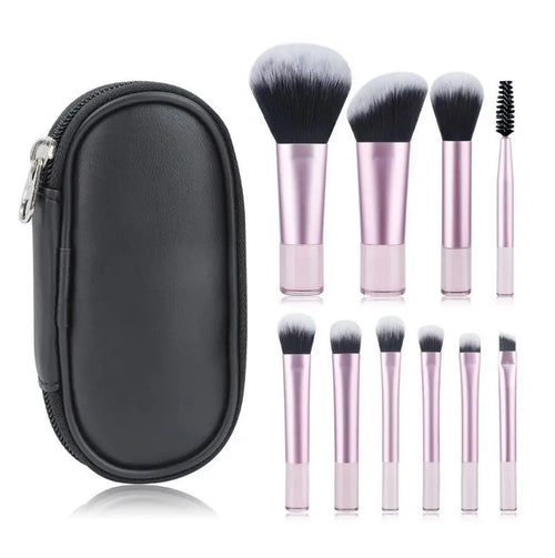  10 Piece Mini Makeup Brush Set Professional Tools cashymart