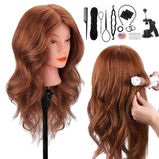  100 Percent Real Hair Doll Head Kit for Styling cashymart