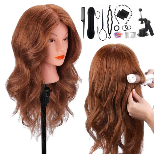  100 Percent Real Hair Doll Head Kit for Styling cashymart