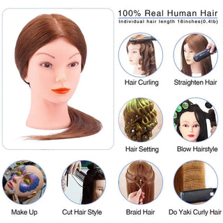  100 Percent Real Hair Doll Head Kit for Styling cashymart