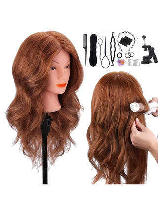  100 Percent Real Hair Doll Head Kit for Styling cashymart