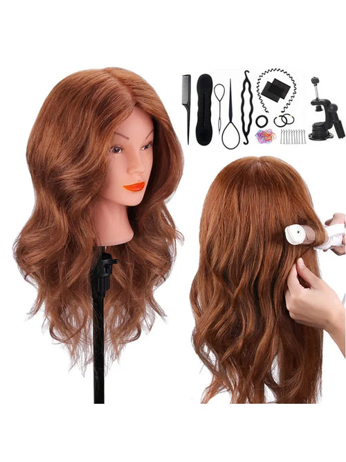  100 Percent Real Hair Doll Head Kit for Styling cashymart