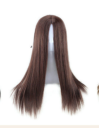  Split Black Long Straight Full Headgear Fashion Wig cashymart