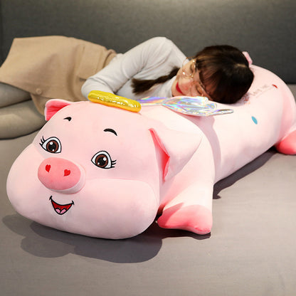  Adorable Pink Angel Pig Plush Pillow cashymart