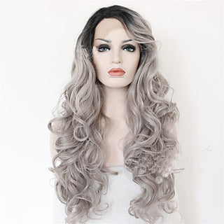  Grey Black Ombre Wavy Wig cashymart