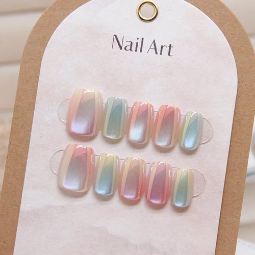  10Pcs Handmade Square Press On Nails Set cashymart