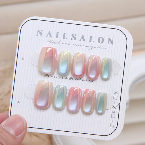  10Pcs Handmade Square Press On Nails Set cashymart