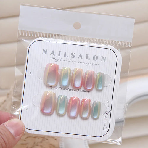  10Pcs Handmade Square Press On Nails Set cashymart