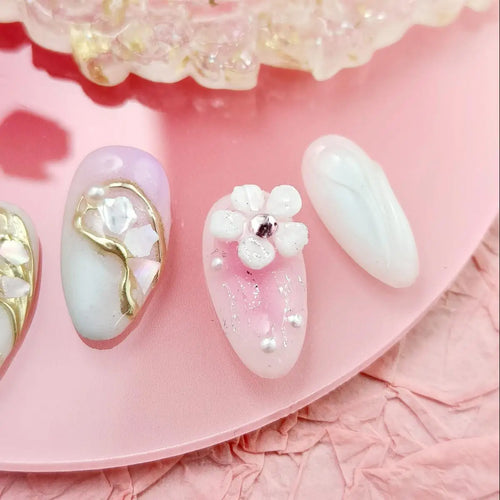  10pcs Handmade Press-On Almond Nails Bundle cashymart