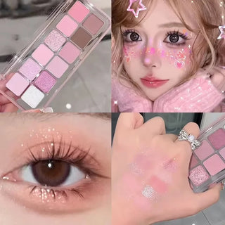  12 Colors Pink Eye Shadow Palette for Beginners cashymart