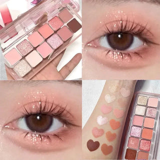  12 Colors Pink Eye Shadow Palette for Beginners cashymart
