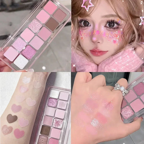  12 Colors Pink Eye Shadow Palette for Beginners cashymart