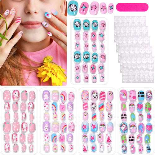  120 Pcs Kids Cartoon Press On Nails cashymart