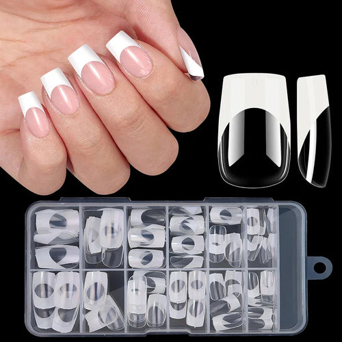  120Pcs Medium French Style Press On Nails cashymart