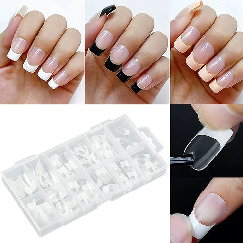 120Pcs Medium French Style Press On Nails cashymart