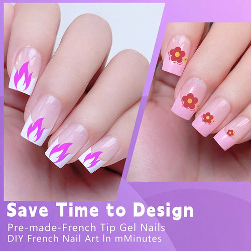  120Pcs Medium French Style Press On Nails cashymart