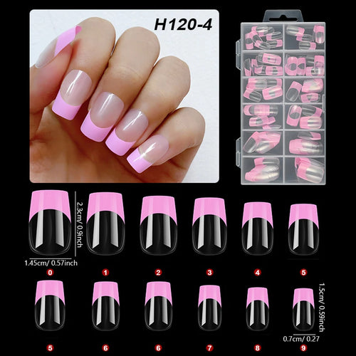  120Pcs Medium French Style Press On Nails cashymart