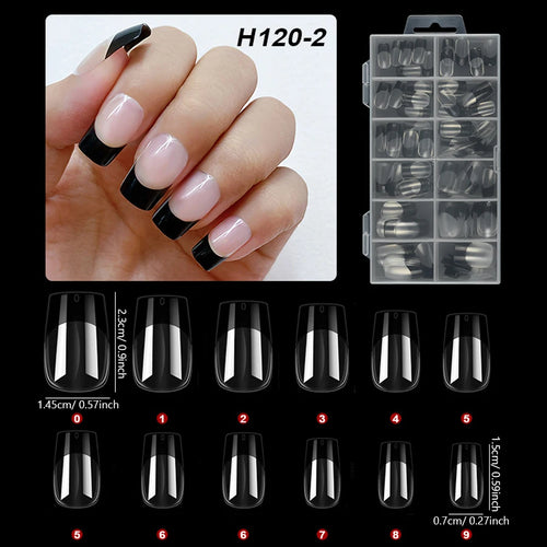  120Pcs Medium French Style Press On Nails cashymart