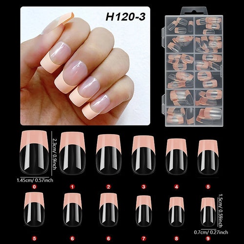  120Pcs Medium French Style Press On Nails cashymart