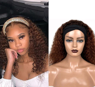  Natural Style Human Hair Jerry Curly Headband Wig cashymart